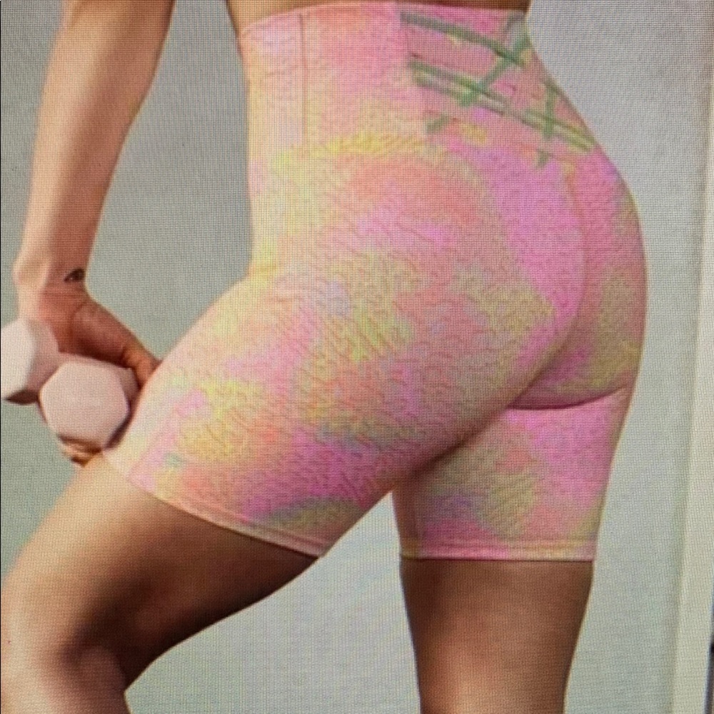 Pink and Yellow Athletic Shorts